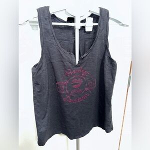 Harley-Davidson Black and Pink Hook & Eye Sleeveless Tank Top